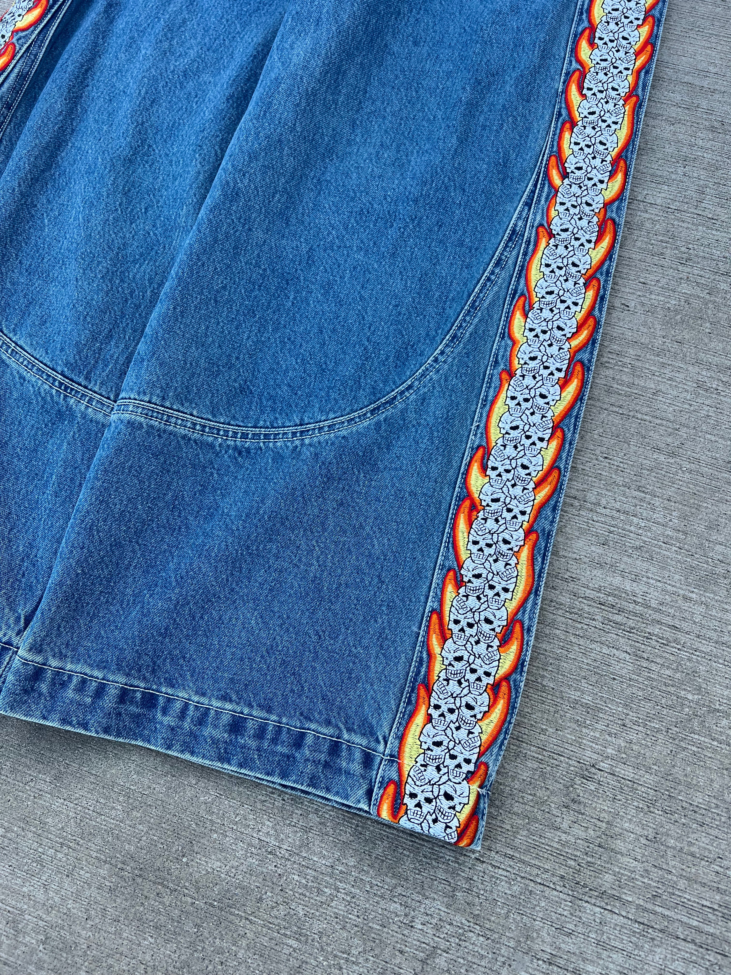 Skull Stripe Denim (Dark Wash) - Image 5