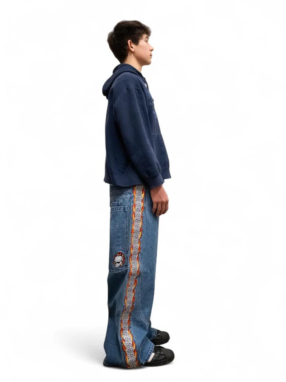 Skull Stripe Denim (Dark Wash) - Image 7